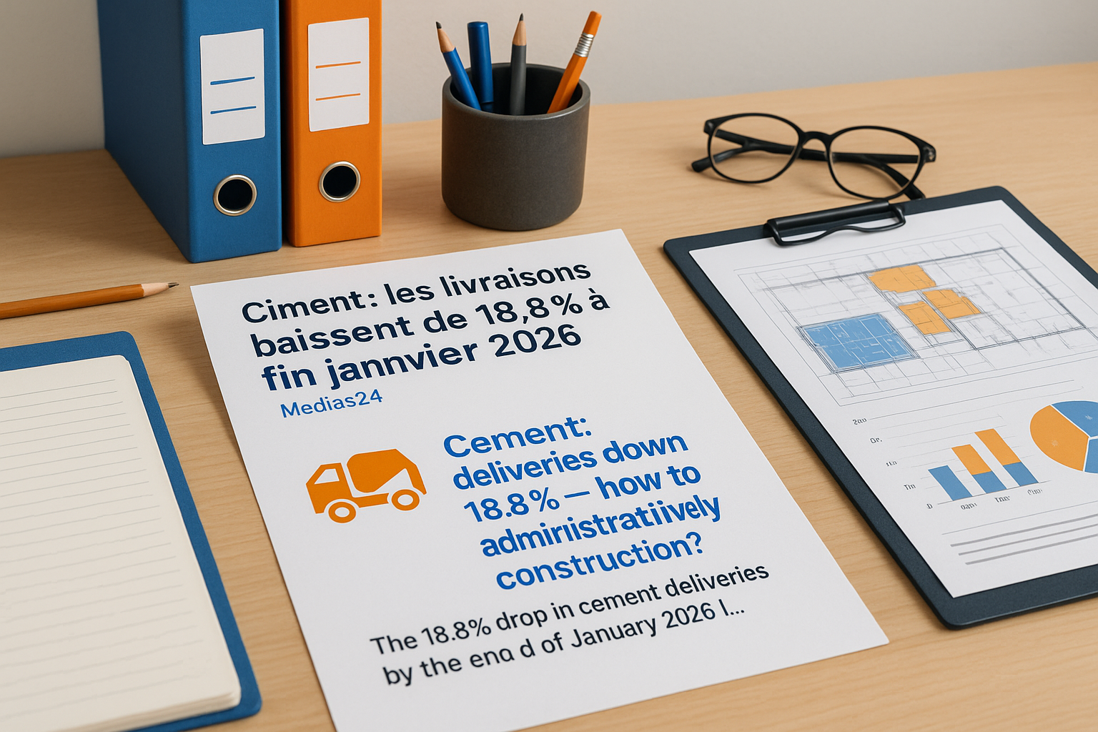 Ciment : livraisons en baisse de 18,8 % – comment s’adapter administrativement dans le bâtiment ?